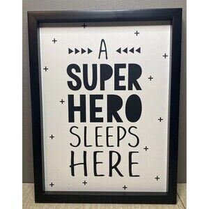 A SUPER HERO SLEEPS HERE - Framed Art From Hobby Lobby 17"x13"